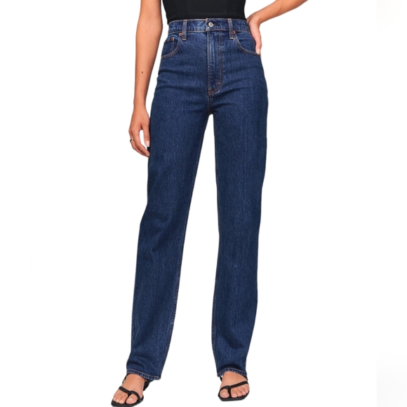 Abercrombie & Fitch Plus Size 37 24 '90s Straight Ultra High Rise Jean NWT - Picture 12 of 12